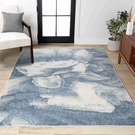 Jonathan Y Petalo Abstract Two-Tone Modern Blue/Cream 4 ft. x 6 ft. Area Rug CTP200B-4