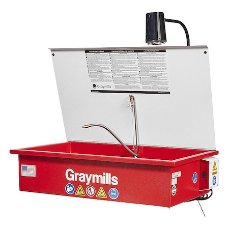 Graymills Parts Washer, Tank Steel, 10 gal, 32" W DMD332-A-LDL