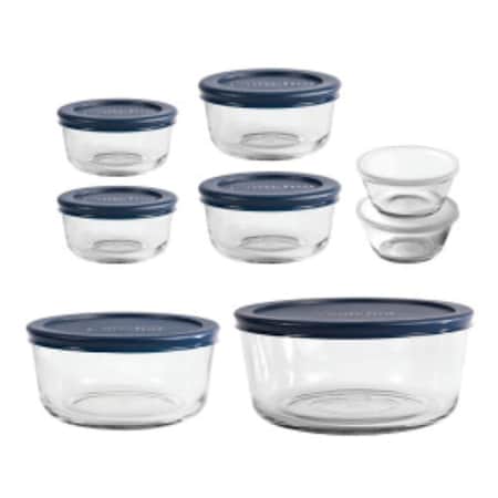 Anchor Hocking Food Storage Container Set, Glass, Clear 13326L20