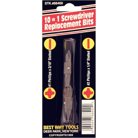 Best Way Tools Phillips 10-in-1 Replacement Double End Screwdriver Bit B88400