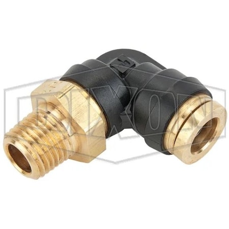 Dixon Legris by Push-In Elbow, 1/4 in Nominal, MNPT x Tube, 250 psi Pressure, Brass, Domestic 31095614DOT
