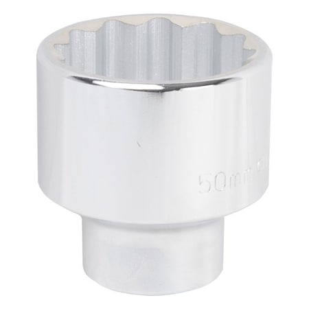 Vulcan Drive Socket, 50 mm Socket, 3/4 in Drive, 12-Point, Chrome Vanadium Steel, Chrome MT-SM6050