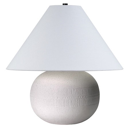 Homeroots 18" Off White Ceramic Round Table Lamp With White Cone Shade 546110