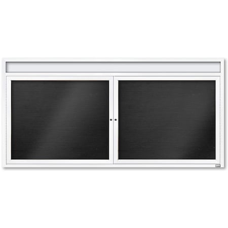 Aarco Enclosed Letter Board Directory w/ Powder Coated White Al Frame and Header, 36''Hx72''W, 2 Doors ADC3672HW