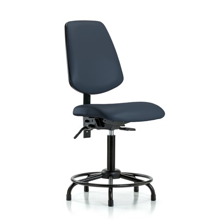 Blue Ridge Ergonomics Medium Bench Chair No Arms, 22" to 29" Height, Vinyl, Imperial Blue BR-VMBCH-MB-RT-T1-A0-RG-8582