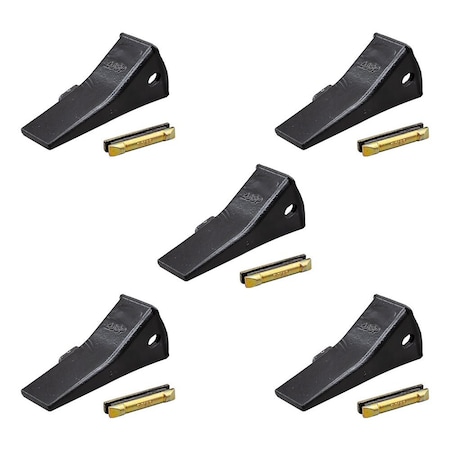 Mytee Products 230SP Backhoe Bucket Teeth w/23FP Flexpins for H&L/230 Teeth & Adapter, 5PK EM-23SP-PIN-23FPx5