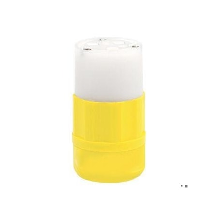 Leviton Straight Blade Connector, 6-15R, 15 A, 250V AC, 2 Pole, 3 Wire, Screw Terminals, Black, White 5669-CY