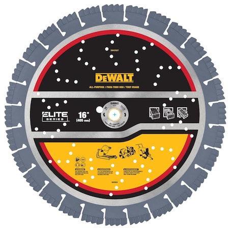 Dewalt DiamondSawBlade, Diam:16", Thick:0.14" DW47627