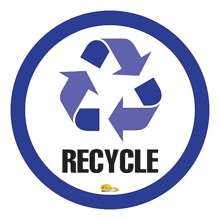 Mighty Line Floor Sign, 16 in H RecycleBlue16
