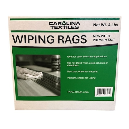 All Rags WASHED KNIT RAG WHITE 4LB BOX N523-4HP