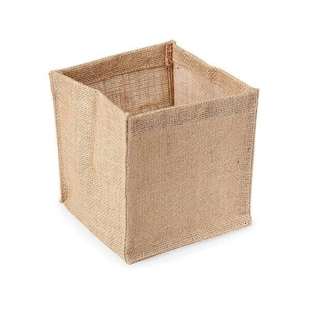 Nashville Wraps Natural Burlap Jute Container w/ clear Lining, 6x6x6, 12PK B99602