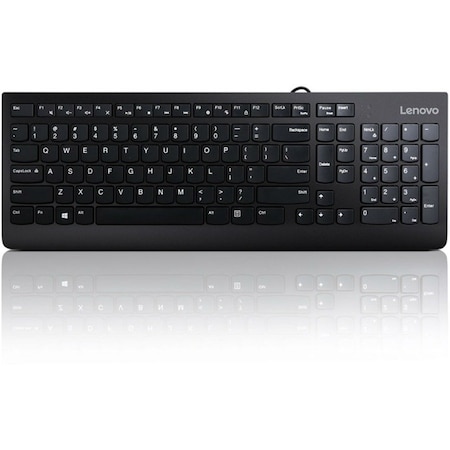 Lenovo 300 USB Keyboard - US English - Cable Connectivity - USB Interface - English (US) - Black GX30M39655
