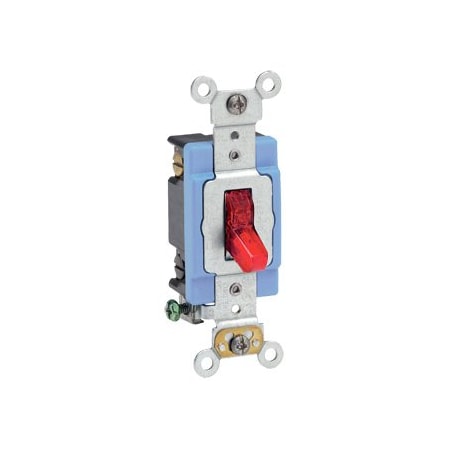 Leviton Toggle Switch, 15 Amp, 120 Volt, Red 1202-PLR