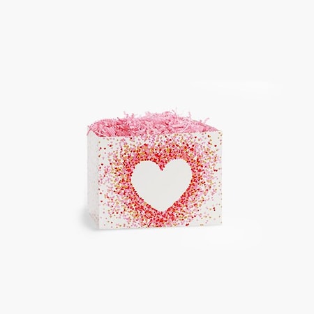 Nashville Wraps Heart Shaped Confetti Basket Box, Small 6.75x4x5, 6PK HSCS