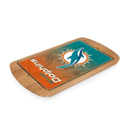 Picnic Time Family Of Brands NFL Miami Dolphins - Billboard Glass Top Serving Tray 911-01-505-174-2