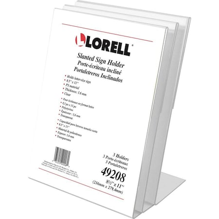 Lorell Lbase Slanted Sign Holder Stand, No Color LLR49208