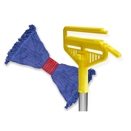 Chief Clean Gray Fiberglass wet mop handle with Slide style connector, large commercial grade wet mop K-MMYELGRA/WMOP