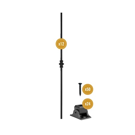 Nuvo Iron 12pcs Buckingham Profile Balusters 25 1/8'' RRC26BP-12SC