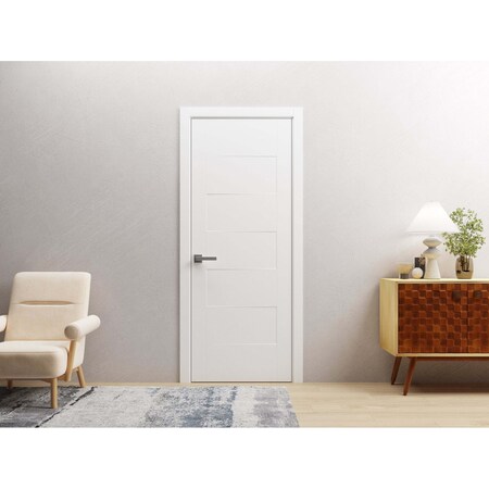 Vdomdoors Interior Solid French Door 32" x 96" inches / Mela 0755 Painted White / Single Regular Panel Frame MELA0755ID-BEM-3296