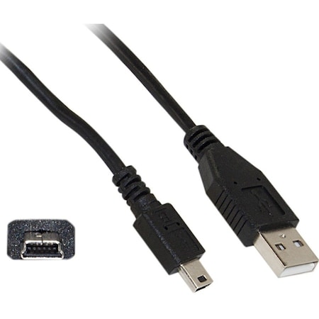 Cable Wholesale CableWholesale Mini USB 2.0 Cable, Black, Type A Male to 5 Pin Mini-B Male, 6 foot 10UM-02106BK