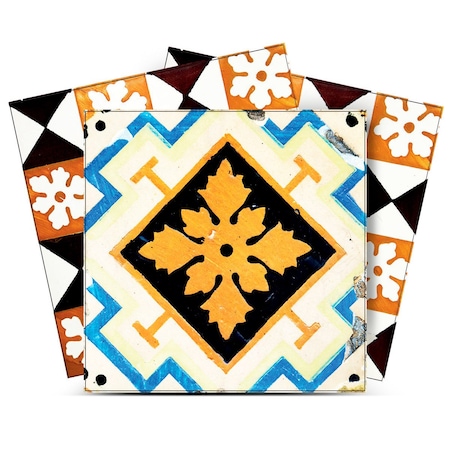 Homeroots 5" x 5" Snowflake and Diamond Peel and Stick Removable Tiles 400490