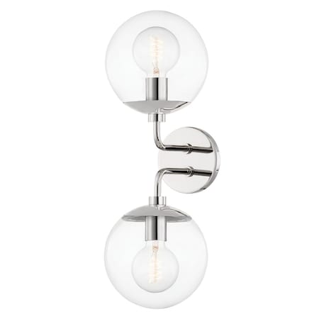 Mitzi Meadow 2 Light Wall Sconce 8.25 In. Polished Nickel H503102-PN