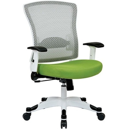 Office Star Managerial Chair Desk Chair, Adjustable Arms, 17-3/4" to 20-1/4" Height, Fabric, Green 317W-W1C1F2W-6