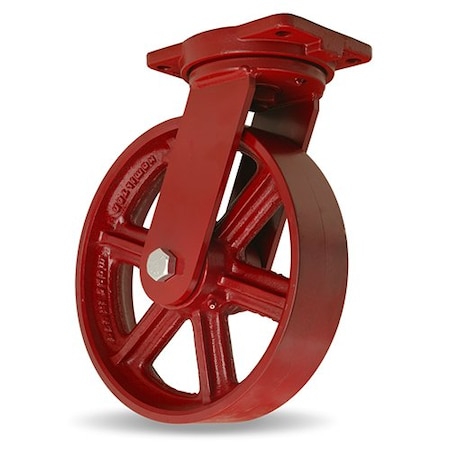Hamilton Extra Heavy Duty Swivel Caster, 12" x 3" Metal Wheel, 1" Straight Roller Bearing S-EHD-12MH