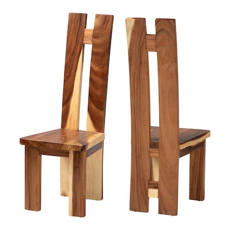 Bali & Pari Lin Suar Wood Dining Chair 260-2PC-14331-ZORO