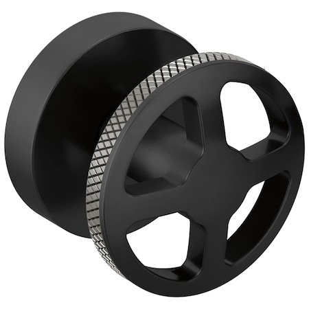 Brizo Litze Two-Handle Wall Mount Tub Filler Handle Kit, Wheel Matte Black/Luxe Steel HW70432-BLSL
