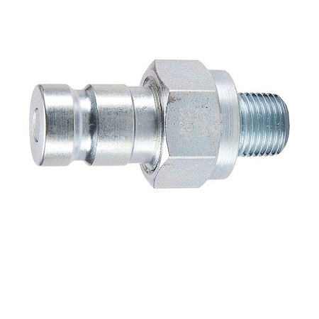 Parker Nipple, Steel Body, Push-to-Connect Lock, 1/4"-18 Thread Size PD343