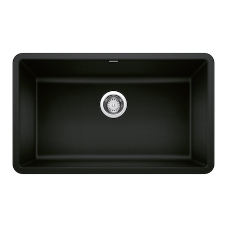 Blanco Precis SILGRANIT 30in Single Bowl Undermount Kitchen Sink - Coal Black 442931