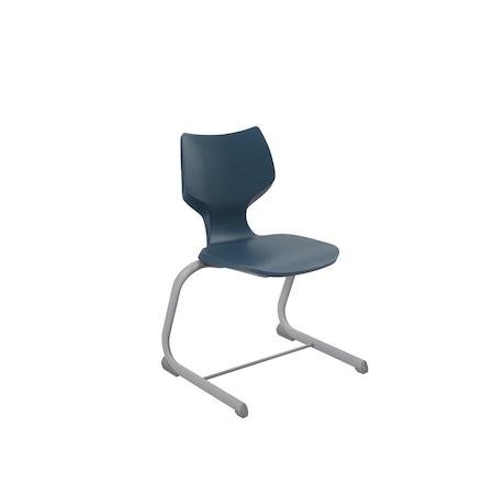 Flavors 16" Cantilever Chair, Platinum Frame, Nylon Glide, Navy 11878
