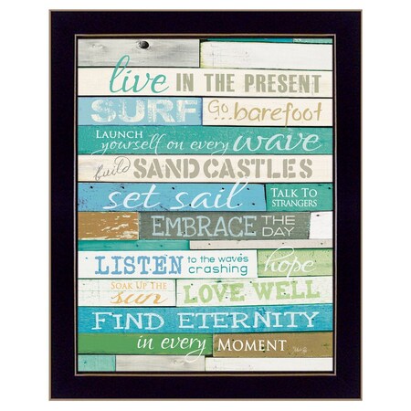 Homeroots Live in the Present 6 Black Framed Print Wall Art 405244