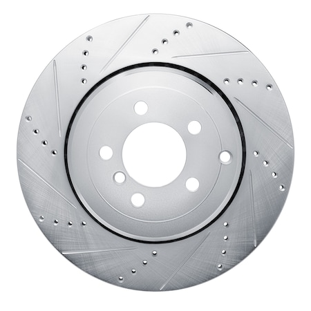 Dynamic Friction Co DFC Brake Rotor - Drilled and Slotted - Silver 631-11018L