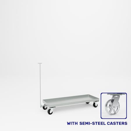 Pucel Steel Dolly with Removable Handle, 18 in W x 48 in D, Gray 18-D-48-S