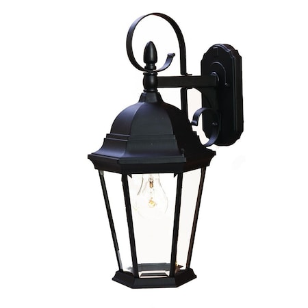 Homeroots XL Matte Black Swing Arm Hanging Lantern Wall Light 398603