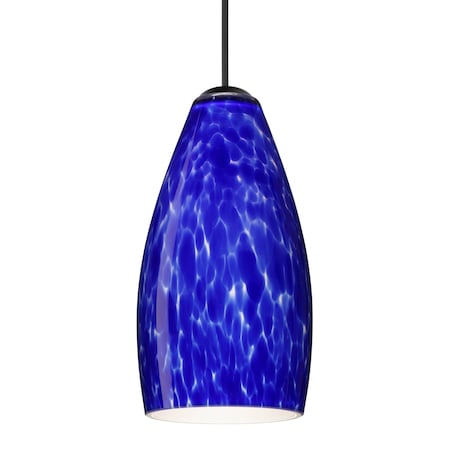 Besa Lighting Besa Karli Pendant, Blue Cloud, Black Finish, 1x 50W MAX GY6.35 Base 1XT-719886-BK