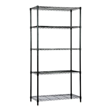 Quantum Storage Systems WIRE 5 SHELF STARTER KIT BLACK 54in WR54-2148BK-5
