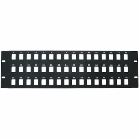 Cable Wholesale Rackmount 48 Port Blank Keystone Patch Panel, 3U 68PB-02048