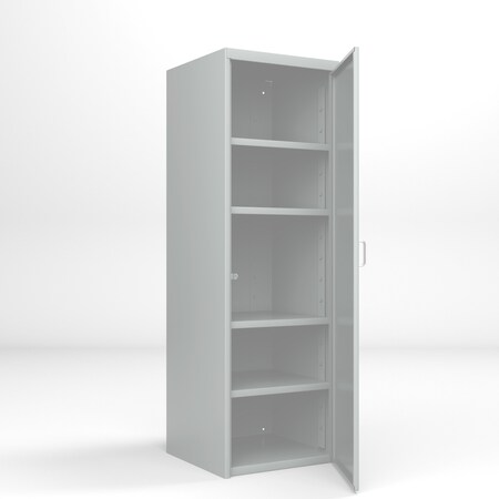 Pucel Heavy Duty Locker, Single Door, 24 in W x 24 in D x 74 in H, Adjustable Shelves, Gray DLCU-2424-1-AS