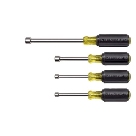 Klein Tools Nut Driver Set 3-Inch Shafts, Cushion-Grip, 4-Piece 633