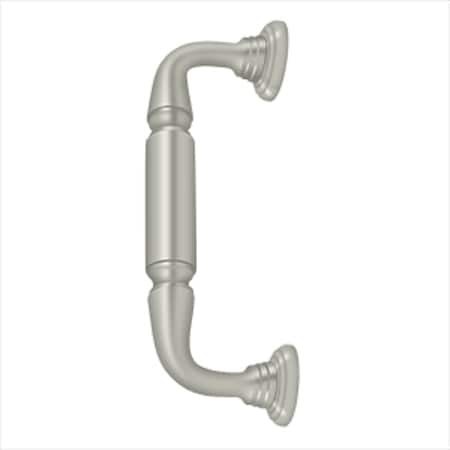 Deltana Door Pull With Rosette, 8" Satin Nickel DP2576U15