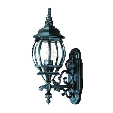 Homeroots Matte Black Glass Globe Wall Light 398578