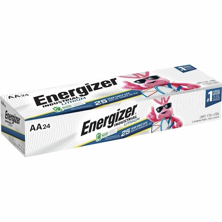 Energizer Industrial Lithium AA Lithium Battery, 1.5V DC, PK24 LN91