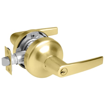 Yale Grade 2 Entry Cylindrical Lock, Monroe Lever, Conventional Cylinder, Satin Brass Finish, Non-handed MO5307LN 606