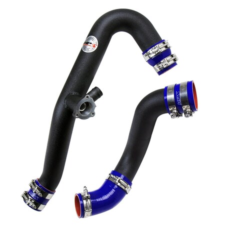 Hps Performance Intercooler Charge Pipe Kit (Cold and Hot Side) with Blue Boots, Black, 17-102WB
