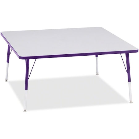 Jonti-Craft Berries Square Activity Table, 48 in. x 48 in., A-height, Freckled Gray/Purple/Gray 6418JCA004