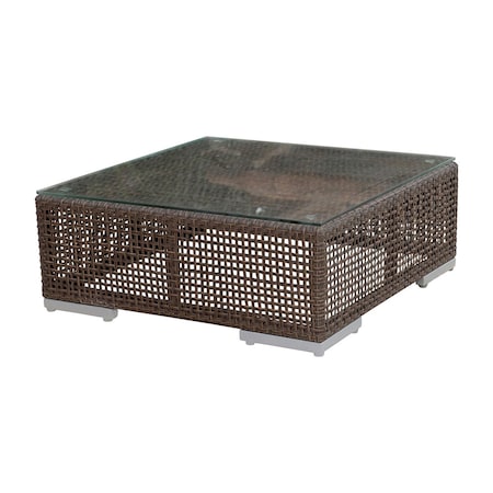 Hospitality Rattan Patio Soho Coffee Table with Glass 903-1321-JBP-CT-GL