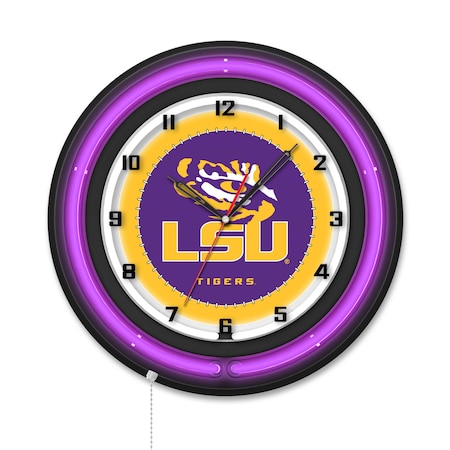Holland Bar Stool Louisiana State University 19 Double Neon Wall Clock Clk19BK